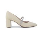 Scarpin Feminino Beira Rio Strass Creme - 42412