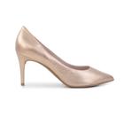 Scarpin Feminino Bottero Couro Salto Fino Ouro Rosa - 353701