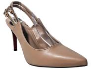 Scarpin Feminino Napa Slingback com Duas Fivelas Salto 9cm