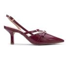 Scarpin Feminino Offline Salto Fino Verniz Vermelho - 5602