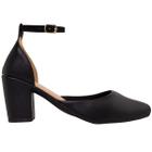 Scarpin Feminino Salto Alto Bloco Com Tira