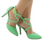 Scarpin Feminino Salto Alto Fino 9cm Napa Green/Lemon ER309