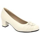 Scarpin Feminino Salto Bloco Napa Off White Piccadilly 110138