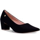 Scarpin Feminino Salto Grosso Camurça