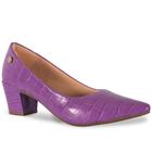 Scarpin Feminino Salto Grosso Croco