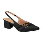 Scarpin Feminino Slingback Salto Grosso Fivelas Bico Fino