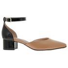 Scarpin Feminino Slingback Tan Preto Beira Rio 4182.204