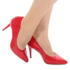 Scarpin feminino vermelho salto fino alto conforto premium valle shoes