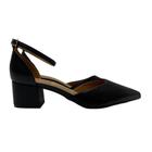 Scarpin Feminino Vizzano Bico Fino salto Bloco Preto - 1220