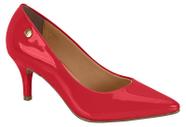 Scarpin Feminino Vizzano Salto Médio Bico Fino Verniz Vermelho