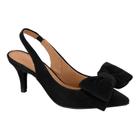 Scarpin Feminino Vizzano Slingback Salto Fino Médio Max Laço