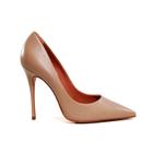 Scarpin Nude/Biscuit Couro Carrano Loretta Salto Alto Fino 11cm