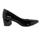 Scarpin Preto Feminino Salto Baixo Grosso