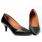 scarpin preto fosco napa salto baixo confort valle shoes