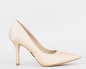 Scarpin Salto Fino 10cm Velvet Areia CBK