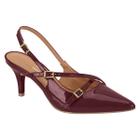 Scarpin Sapato SlingBack Feminino Salto Médio Verniz Vizzano Original Social Elegante