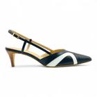 Scarpin Slingback Bicolor Preto e Branco - Lilian Soares