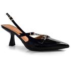 Scarpin Slingback Feminino Cazzualen Preto 934-8695