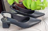 Scarpin Slingback Feminino Salto Bloco Preto Offline