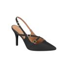 Scarpin SlingBack Feminino Vizzano Salto Alto Fino Fivelas