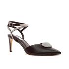 Scarpin Slingback Preto Coração Cecconello
