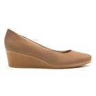 Scarpin Usaflex Feminino Couro Salto Anabela Casual AA3811