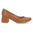 Scarpin Usaflex Feminino Couro Salto Bloco Furos Casual UC0101