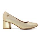 Scarpin Usaflex Feminino Salto Bloco Couro AC2522