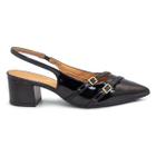 Scarpin Vizzano Feminino Slingback Fivelas Salto Bloco 1220