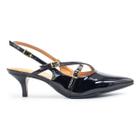 Scarpin Vizzano Feminino Slingback Tiras e Fivelas Salto Médio 1122