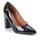 Scarpin Vizzano Salto Alto Grosso Verniz Feminino - Preto