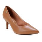 Scarpin Vizzano Salto Médio Bico Fino Feminino - Caramelo