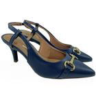 Scarpin Vizzano Slingback Detalhe Metal Salto Médio - Marinho