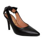 Scarpin Vizzano Slingback Salto Alto Laço Calcanhar - Preto