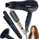 Secador de cabelo 2000w difusor chapinha e escova modeladora