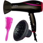 Secador De Cabelo Britania Profissional 2100w Ions Tourmaline Ar Quente Frio Bivolt Com Difusor de Cachos Escova Polvo