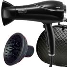 Secador De Cabelo Britania Profissional 2100w Ions Tourmaline Ar Quente Frio Bivolt Com Difusor De Cachos Maleta