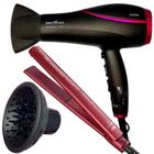 Secador De Cabelo Britania Profissional 2100w Ions Tourmaline Ar Quente Frio Bivolt Com Difusor De Cachos Prancha Gama Italy Cerâmica 430ºf