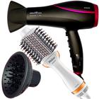 Secador De Cabelo Britania Profissional 2100w Ions Tourmaline Ar Quente Frio Bs21 Com Difusor Cachos Escova Secadora 4 em 1 1300w Bivolt