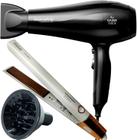 Secador De Cabelo Gama Italy 2100w Ions Ar Quente Frio Profissional Motor Ac Eleganza Difusor Cachos Prancha Ceramica 230ºc Star