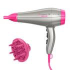 Secador De Cabelo Gama Italy 2200w Ion Profissional Salão Ar Quente Frio Rosa Auto Bivolt Com Difusor Cachos