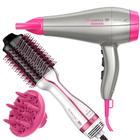 Secador De Cabelo Gama Italy 2200w Ion Profissional Salão Ar Quente Frio Rosa Difusor Cachos Escova Alisadora Gama 4 Em 1 Glamour