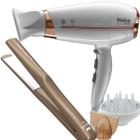 Secador De Cabelo Philco 2200w Ion Profissional Beauty Ar Quente Frio Difusor Cachos Prancha Ceramica 430ºf Coconut