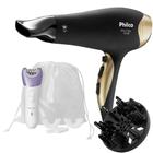 Secador De Cabelo Philco 3700p Ion Emborrachado 2200w Quente Frio Difusor Cachos Depilador Gama Italy 2 Em 1 Look