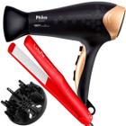 Secador De Cabelo Philco Profissional 2200w Ions Ar Quente Frio Bivolt Com Difusor De Cachos Prancha Gama Italy Cerâmica 410ºf