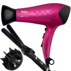 Secador De Cabelo Philco Profissional 2200w Ions Ar Quente Frio Stilo Bivolt Com Difusor Cachos Modelador Cacheador Frizz