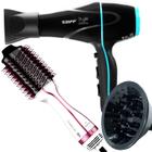 Secador De Cabelo Taiff 2000w Profissional Ar Quente Frio Stile Preto Difusor Cachos Escova Gama Italy Alisadora Secadora 4 Em 1 Glamour