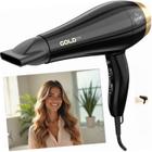 Secador GAMA GOLD 2200W Ion Óleo Argan Antifrizz Potente Cabelo Preto Dourado