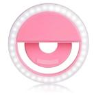 Selfie Ring Light Clipe Anel Led Celular Universal - Rosa - Smart