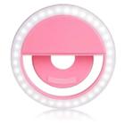 Selfie Ring Light Clipe Anel Led Celular Universal - Rosa